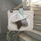 one of a kind puffy wallet (swirly star)