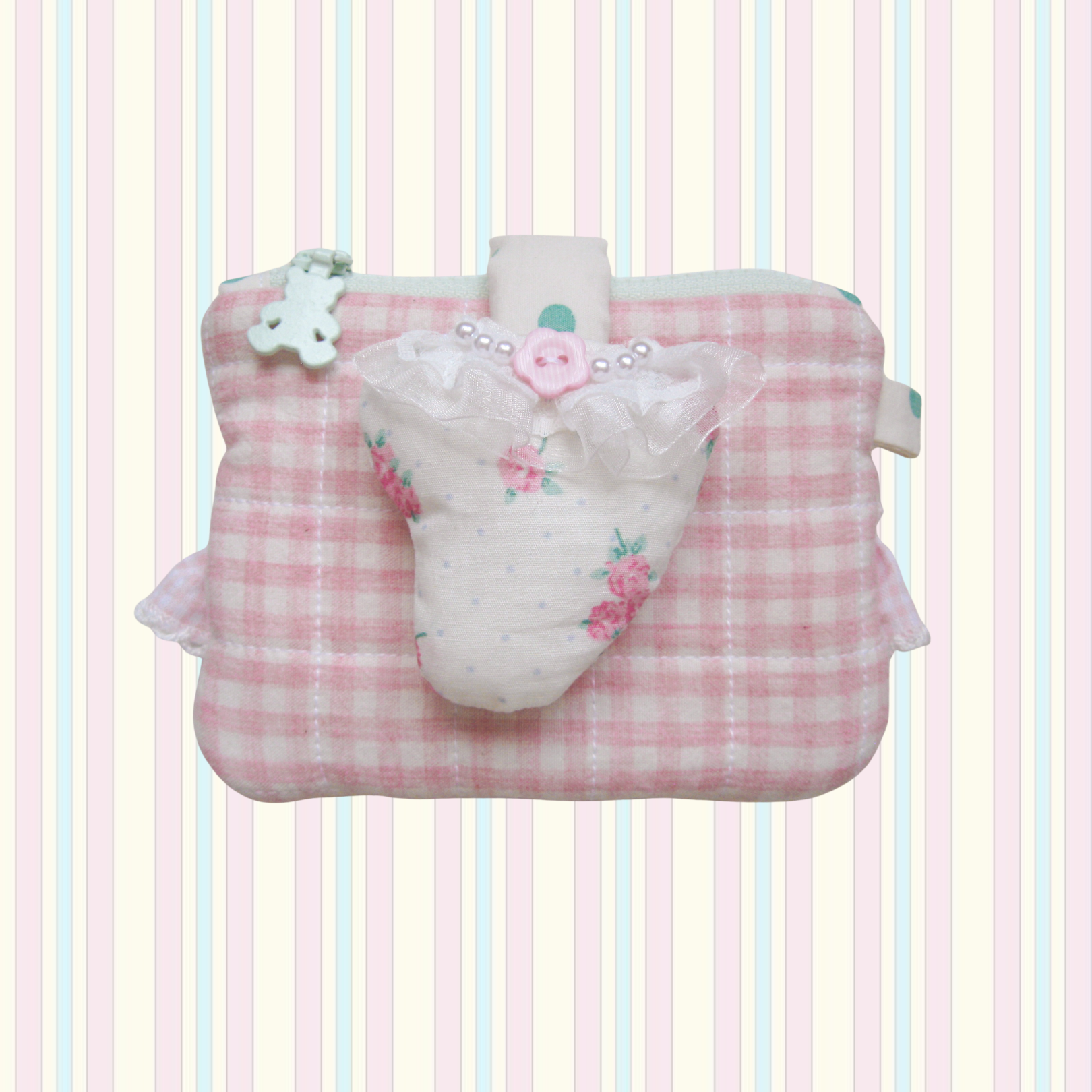 puffy wallet (strawberry)