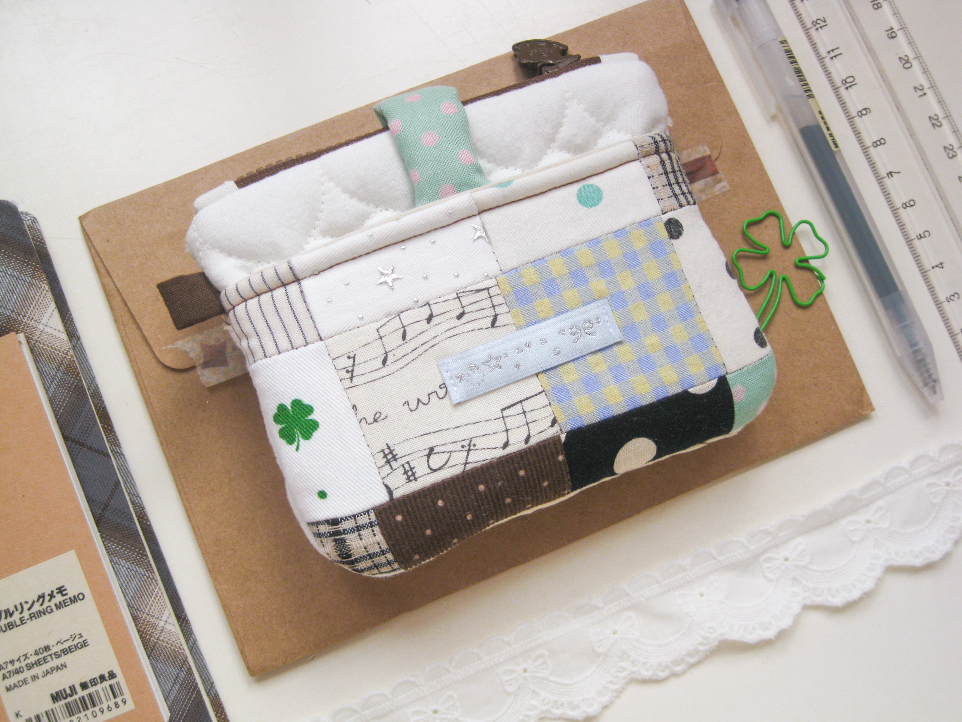 one of a kind puffy wallet (swirly star)