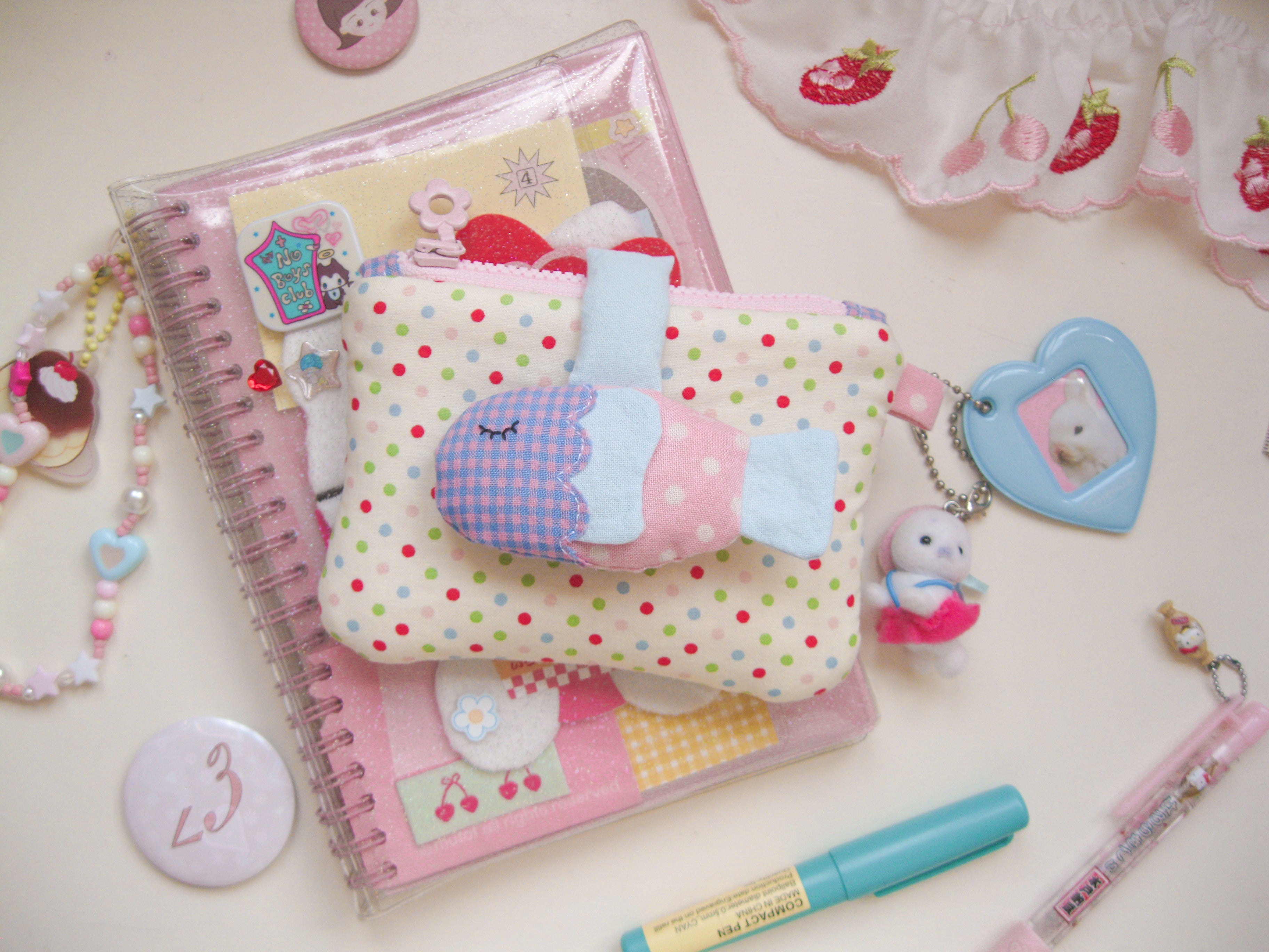 one of a kind puffy wallet (little fishies)